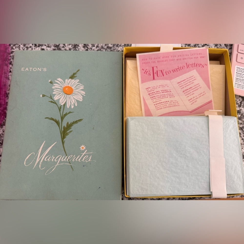 Vintage Eaton's Marguerites Stationery Set vintage